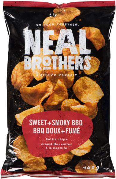 Neal Brothers Croustilles Cuites à la Marmite BBQ Doux + Fumé 142 g