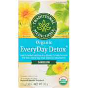 Traditional Medicinals EveryDay Detox Dandelion Organic 20 Wrapped Tea Bags x 1.5 g (30 g)