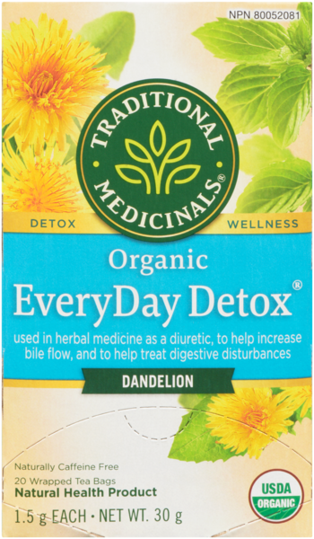 Traditional Medicinals EveryDay Detox Dandelion Organic 20 Wrapped Tea Bags x 1.5 g (30 g)