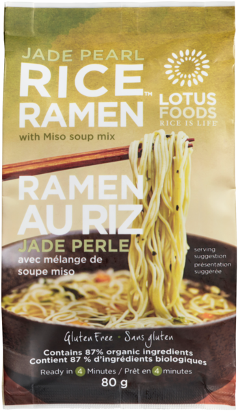Lotus Foods Ramen au Riz Jade Perle avec Mélange de Soupe Miso 80 g