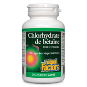 Natural Factors Chlorhydrate de bétaïne avec fenugrec 90 capsules végétariennes