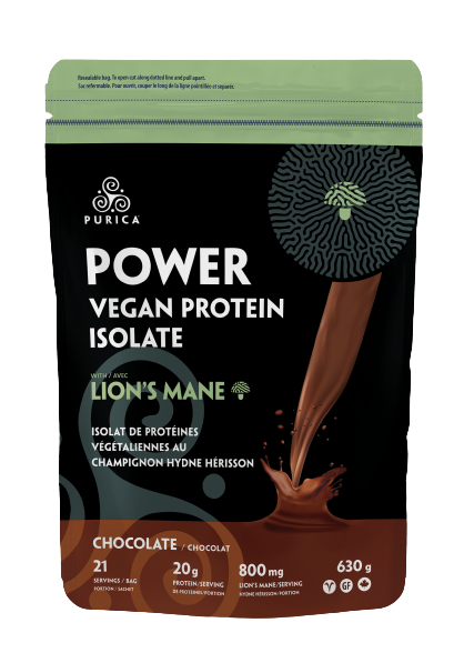 Purica Isolat de protéines végétaliennes avec Champignons micronisés biologiques Lion's Mane Chocolat
