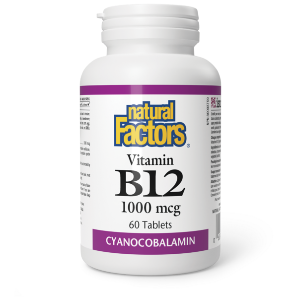 Natural Factors Vitamine B12  1 000 mcg  60 comprimés