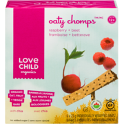 Love Child Organics Oaty Chomps Organic Oat, Fruit + Veggie Bars Raspberry + Beet 12+ Months 6 Individually Wrapped Bars x 23 g