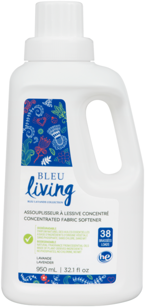 Bleu Lavande Bleu Living Assouplisseur à Lessive Concentré Lavande 38 Brassées 950 ml