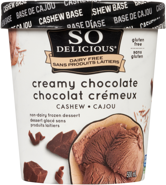 So Delicious Sans Produits Laitiers Dessert Glacé Sans Produits Laitiers Chocolat Crémeux Cajou 500 ml