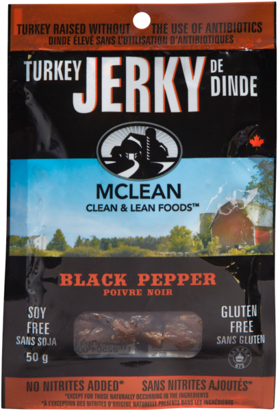 McLean Clean & Lean Foods Jerky de Dinde Poivre Noir 50 g