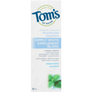 Tom's of Maine Simplement Blanc Dentifrice Menthol 85 ml