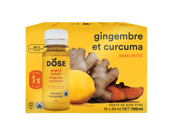 Dose Shot Immunité Gingembre Et Curcuma Bio 12X60Ml