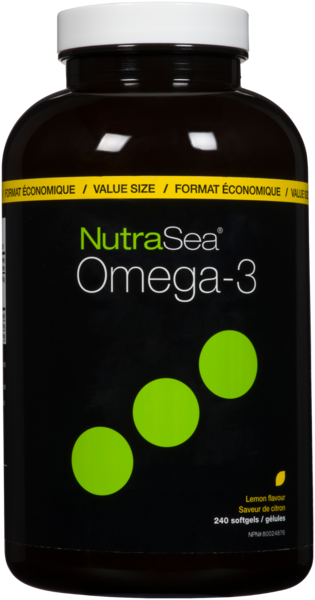 NutraSea Format Économique Omega-3 Saveur de Citron 240 Gélules