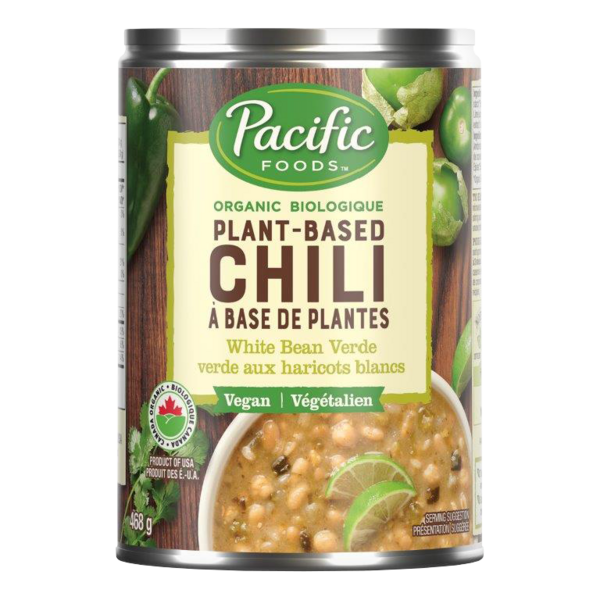 Pacific Foods Chili à base de plantes verde aux haricots blancs