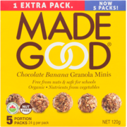 Made Good Bouchées Granola Chocolat Banane 5 Emballages d'Une Portion x 24 g (120 g)