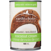 Earth's Choice Riche en Goût Crème de Noix de Coco Biologique 400 ml