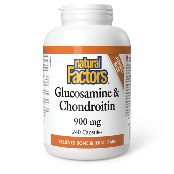 Natural Factors Sulfates de glucosamine et chondroïtine  900 mg  240 capsules