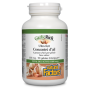 Natural Factors GarlicRich Ultra-fort Concentré d’ail 500 mg 90 gélules Enteripure