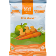 Love Child Organics Love Ducks Collation de Maïs Biologique Carotte + Pomme 9+ Mois 30 g