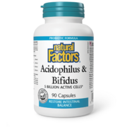 Natural Factors Acidophilus et Bifidus 5 milliards de cellules actives 90 capsules