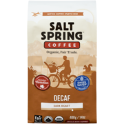 Salt Spring Coffee Whole Bean Coffee Decaf Dark Roast 400 g