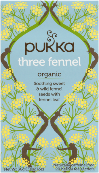 Pukka Three Fennel Organic 20 Herbal Tea Sachets 36 g