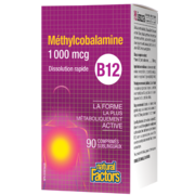 Natural Factors B12 Méthylcobalamine 1 000 mcg 90 comprimés sublinguaux
