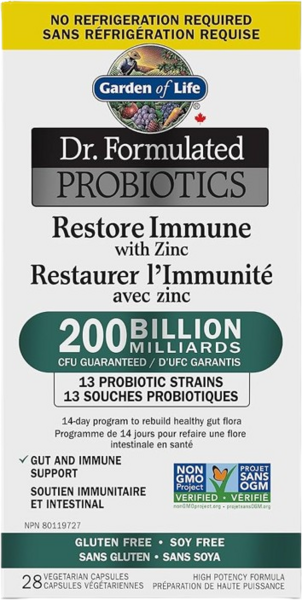 Garden of Life restaure l'immunité probiotiques avec zinc - 200 milliards d'UFC