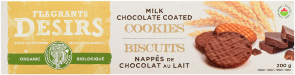Flagrants Desirs Biscuits Nappés de Chocolat au Lait Biologique 4 Sachets Fraicheur de 5 Biscuits 200 g