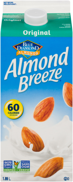 Blue Diamond Almond Breeze Fortified Almond Beverage Original 1.89 L