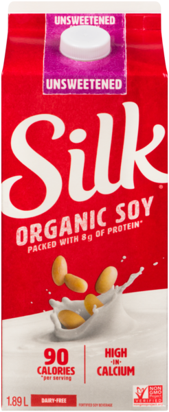 Silk Fortified Soy Beverage Unsweetened Organic Soy 1.89 L