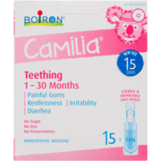 Boiron Camilia Homeopathic Medicine Teething 1 - 30 Months 15 x 1 ml