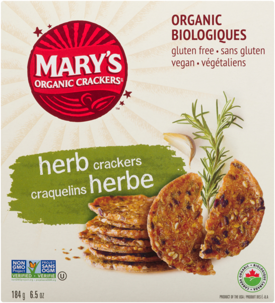 Mary's Organic Crackers Craquelins Herbe 184 g