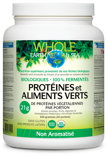 Whole Earth & Sea® Protéines et aliments verts biologiques fermentés   640 g poudre Non aromatisé