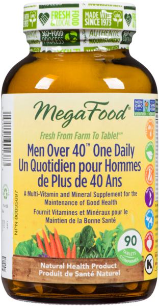 Megafood Multivitamines Quotidiennes pour Hommes de 40 Ans + 90 Comprimés