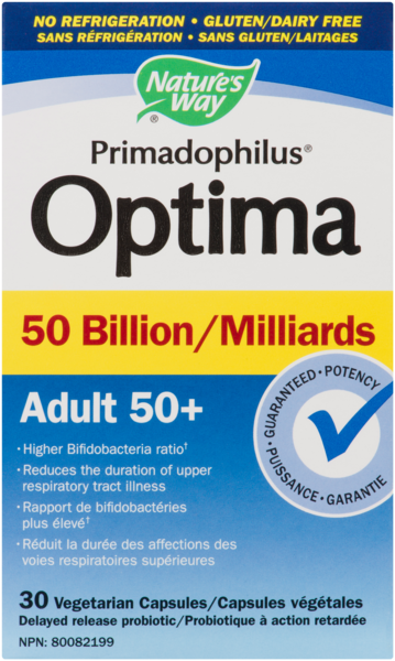 Nature's Way Primadophilus Optima 50 Milliards Adult 50+ 30 Capsules Végétales