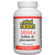 Natural Factors MSM & Sulfate de glucosamine 180 capsules