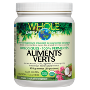 Whole Earth & Sea® Aliments verts biologiques fermentés 405 g poudre Arôme tropical biologique
