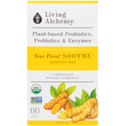 Living Alchemy Votre Flore Probiotiques, Prébiotiques et Enzymes d'Origine Végétale Apaisante 60 Capsules Végétaliens