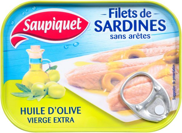Saupiquet Filets de Sardines à l'Huile d'Olive Extra-Vierge 100 g