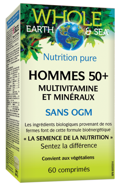 Whole Earth & Sea® Multivitamine et minéraux, Hommes 50+   60 comprimés