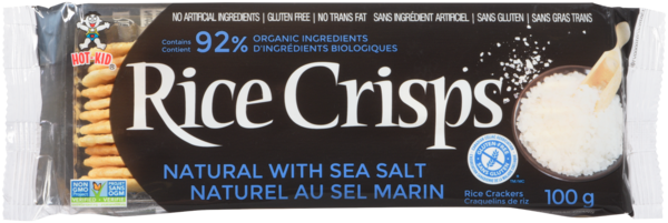 Hot-Kid Rice Crisps Craquelins de Riz Naturel au Sel Marin 100 g