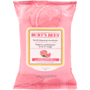 Burt's Bees Lingettes Nettoyantes pour le Visage Pamplemousse Rose 30 Lingettes
