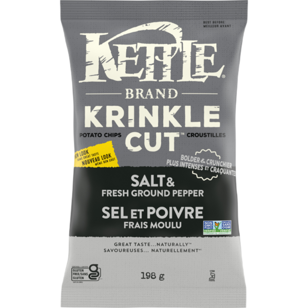 Kettle Croustilles Krinkle Cut sel et poivre frais moulu