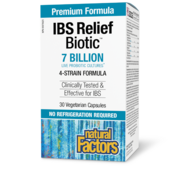 Natural Factors IBS Relief Biotic 7 milliards cultures probiotiques vivantes 30 capsules végétariennes