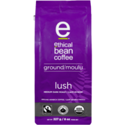 Ethical Bean Coffee Ground Arabica Coffee Lush Medium Dark Roast 227 g