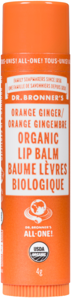 Dr. Bronner's Baume Lèvres Biologique Orange Gingembre 4 g