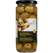 Ariston Olives Grecques Vertes Farcies aux Piments Rouges dans une Saumure de Sel de Mer 500 ml