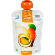 Love Child Organics Organic Puree Bananas, Carrots, Mangoes, Coconut 6 Months+ 128 ml