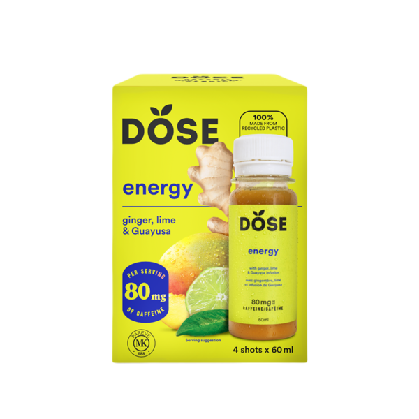 Dose Shot Énergie Gingembre Lime Guayusa 4X60Ml