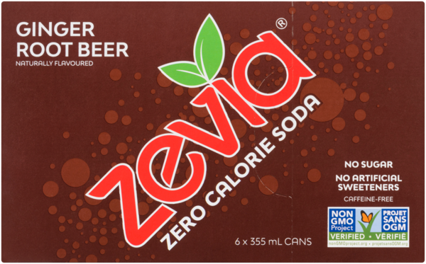 Zevia Soda Zéro Calorie Racinette au Gingembre 6 Canettes 355 ml