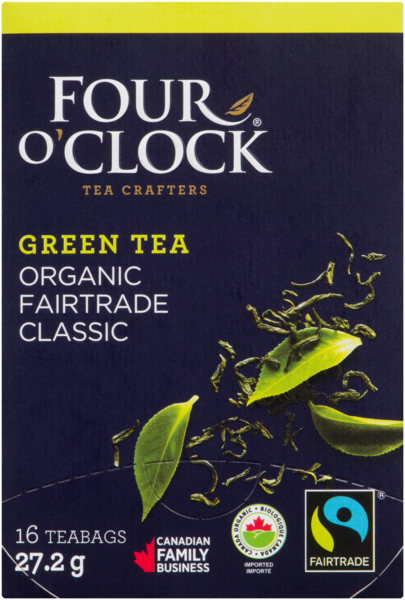 Four O'Clock Green Tea Organic Fairtrade Classic 16 Teabags 27.2 g