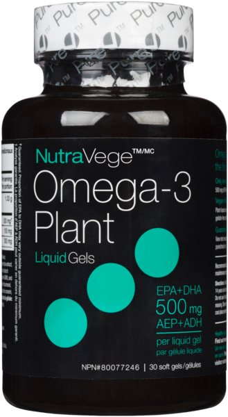 NutraVege Liquid Gels Omega-3 Plant 30 Gélules